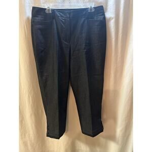 Larry Levine Stretch Ankle Trousers – Size 12 – Lace Trim Pocket + Button Hem